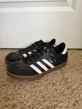 adidas Samba Black with White Stripes and Gum Sole